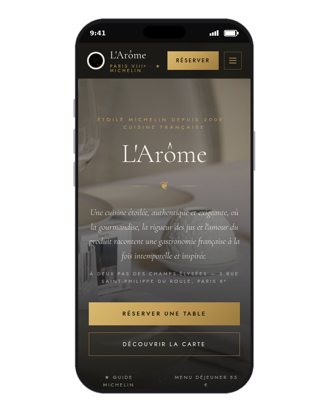 Site de démonstration de L'Arôme, généré par BonsResto